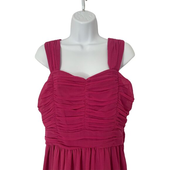 H&M Sleeveless Empire Waist Midi-Length Sundress With Ruched Bodice & Wide Strap - Picture 2 of 9